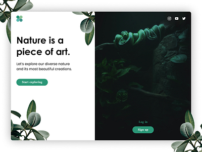 Nature website login page design