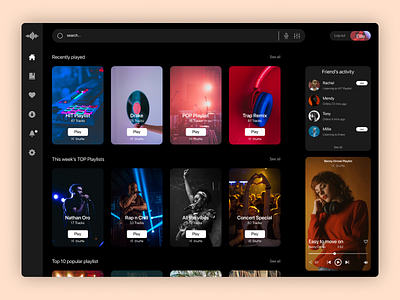Music website design concept design digital figma interaction interface music photoshop ui ux visualdesign webdesign website
