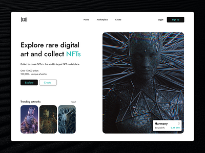 NFT marketplace website design