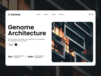 Genome Architecture website, concept landing page branding design interaction interface logo ui ux website