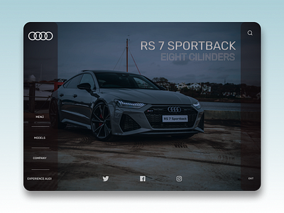 LANDING PAGE FOR @AUDI (prototype) - UI Design Concept. 3d animation app branding design graphic design illustration logo motion graphics ui ux uxui