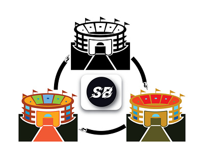 "SB" & Stadium Design branding business logo creative logo design flat logo graphic design logo minimalist logo professional logo vector