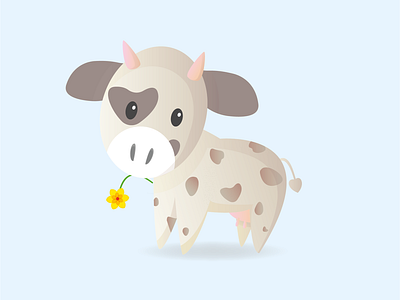 Happy cow animal cow pastel vector