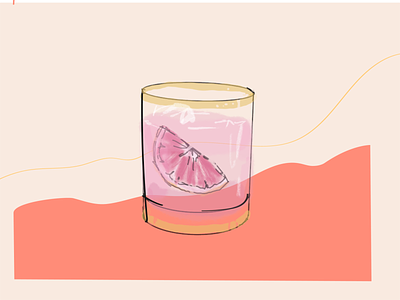 Grapefruit Cocktail Illustration