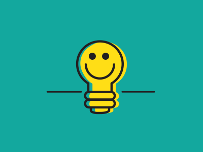 A friendly lightbulb icon