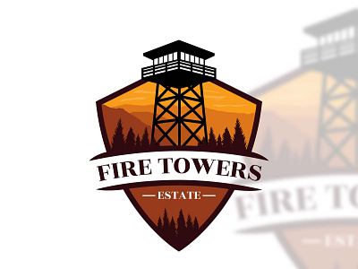 Fire Towers Estate firetower forest graphic design illustration logo mountain pine tower tree vintage
