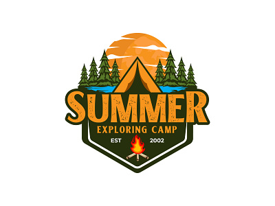 Summer Camp camp camping illustration logo logodesign summer sun vintage