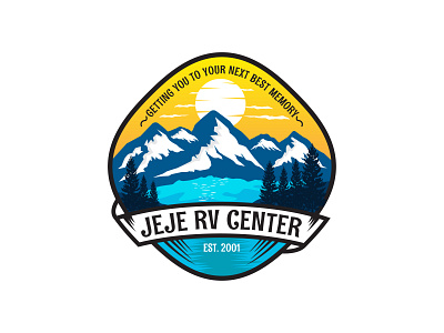 RV Center forest illustration logo logodesign mountains pine rv rv center vintage