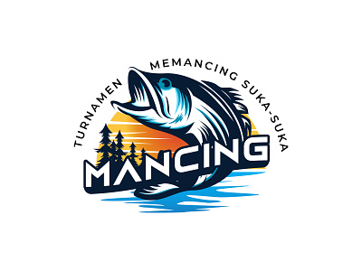 Mancing (Fishing) fishing illustration lake logo logodesign sea summer tournament vintage