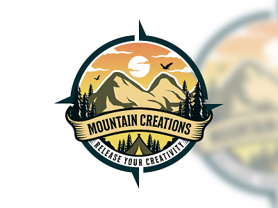Mountain Creations camp illustration logo logodesign mountain summer vintage