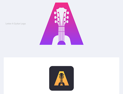 Letter A Guitar Logo design graphic design guitar letter a logo logo a logo inspirations music pick privat vector