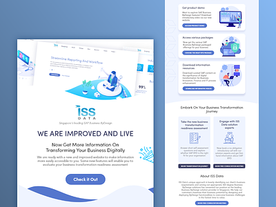 Newsletter / Emailer Design for ISS Data (SAP Partner) adobe xd blue colorful data emailer newsletter sap tech tech ui ui ui ux ux web design website redesign