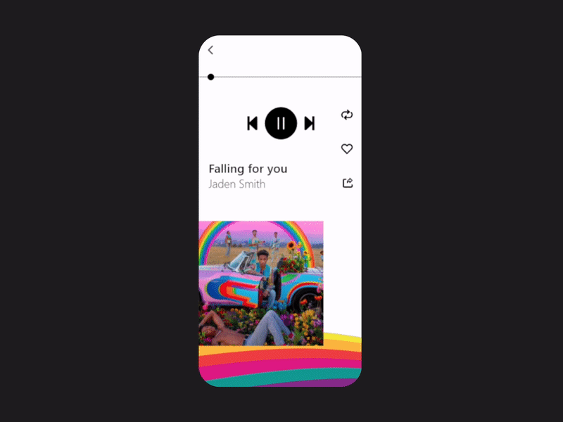 Trippy Music App Animation adobe xd animation app design auto-animate colorful colorful design colorful ui interaction motion graphics psychedelic smart animate trippy ui ux xd