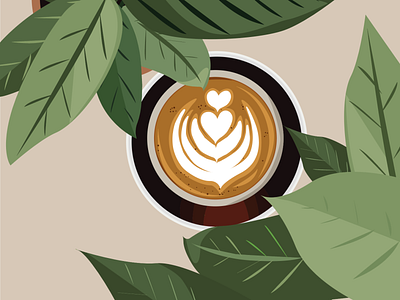 Morning Coffee coffee latte leaves plant
