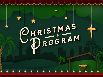 Christmas Program bethlehem christmas kids night stage stars typography