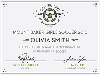 Certificates award certificate football line art soccer