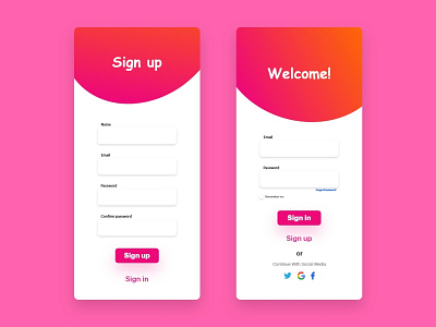 Sign up / Sign in page Design animation app branding design graphic design illustration log in login logo sign up signin signup ui uiux ux vector web