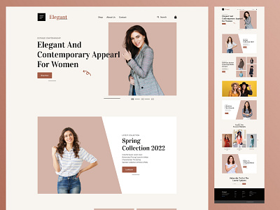 Elegant Fashion Landing Page design app branding design elegant fashion landing page fashion ui design figma graphic design illustration landing page logo typography ui ui design ui landing page ui landing page design uiux ux vector