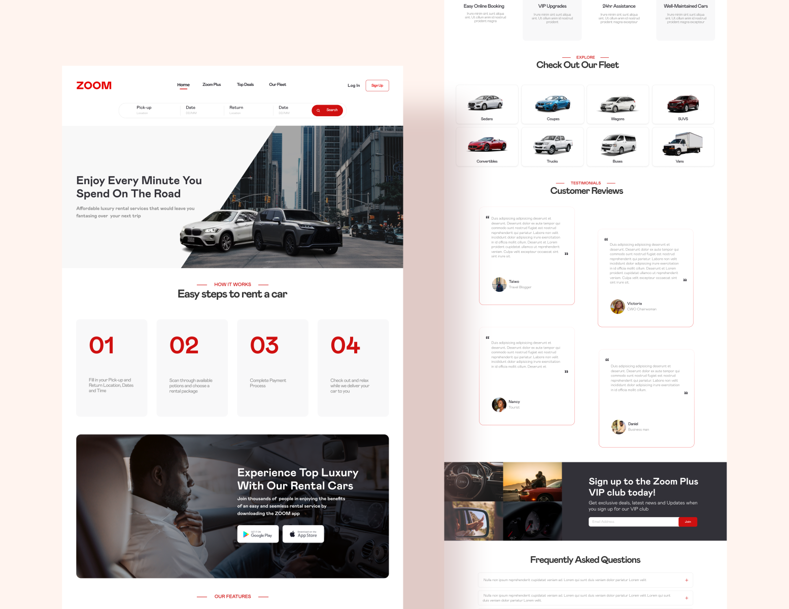 Car Rental Website UI by Helen Ihediwa on Dribbble