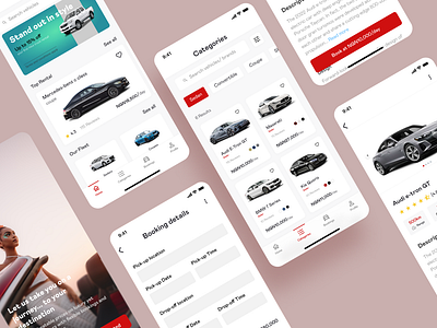 Zoom car rental mobile UI