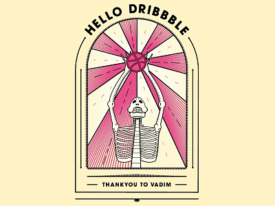 Hello Dribble debut design hello illustration skeleton texture