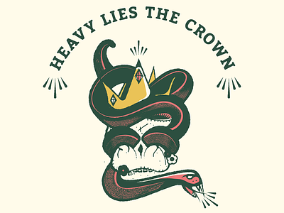 Heavy Lies The Crown badge blackandwhite branding color design icon illustration logo skull texture vector vintage