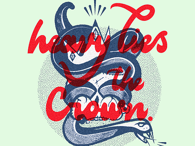 Heavy Lies The Crown adobe art badge blackandwhite branding color design icon illustration logo skull texture vector vintage