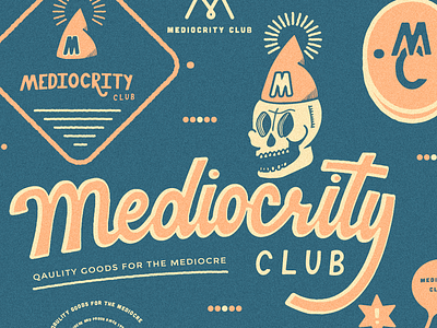 Medio Club adobe art badge blackandwhite branding color debut design ghost icon illustration logo skull texture typography vector vintage