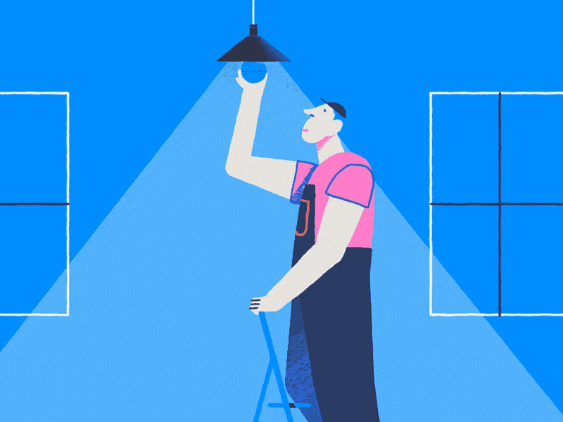 Smart Light Bulb blockchain lightbulb lamp character animation after effects 2d