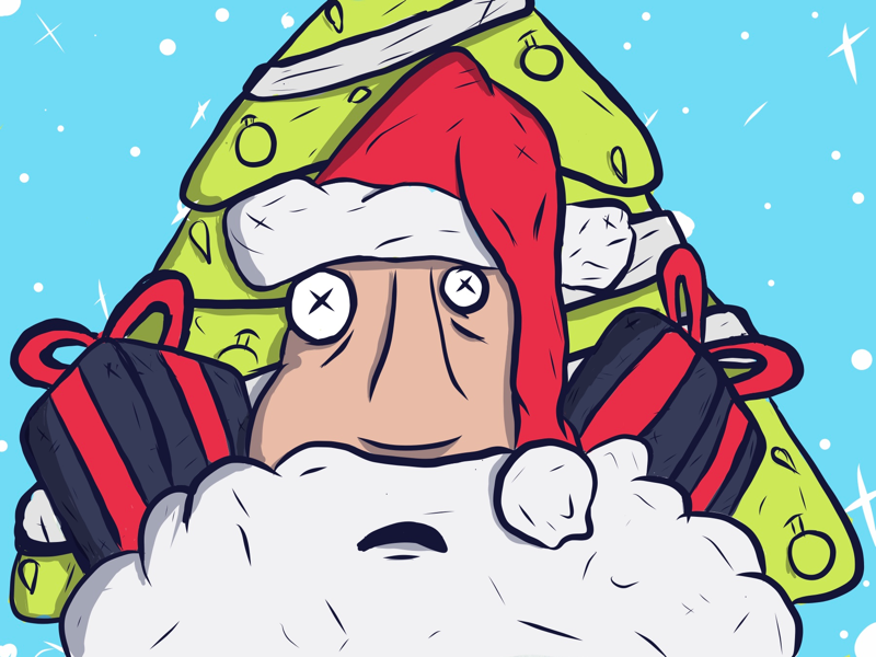 Her sees you when your sleeping 👥 santa sketh colorful colors ipadpro character christmas illustration