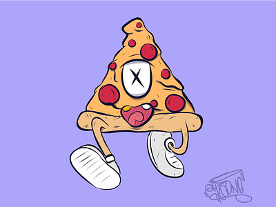 Pizza time character draw food illustration ipad pro pizza sketch sticker sticker mule