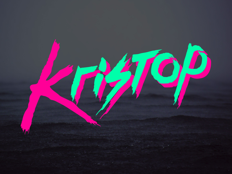 Kristop Branding logo brand brush script 80s digital rad