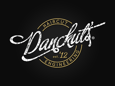 Danckut's Logo branding crackle gold identity logo script