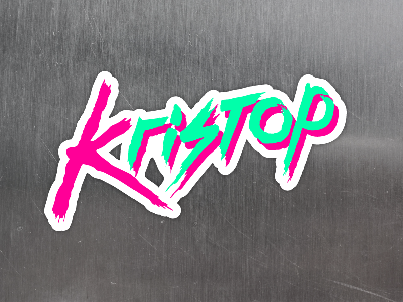 Dribbble Magnet Mock Up bmx rad neon 80s kristop logo stickermule magnet