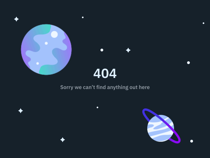 Lottie Planets 404 after effects illustrator lottie motion