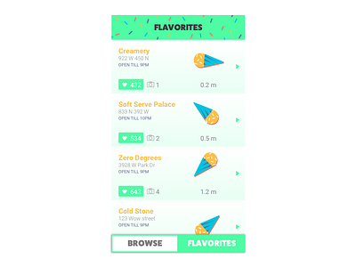 Daily UI 44 Flavorites apps cream flavorites ice