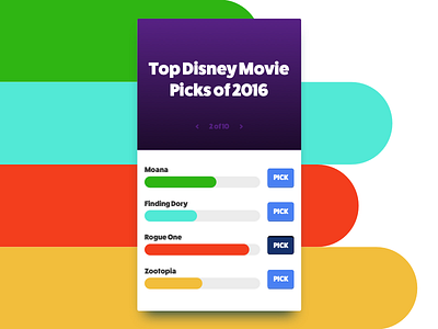 Daily UI 63 Best of 2017 choose disney movies poll star wars