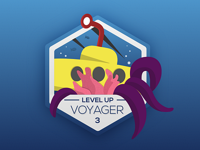 Daily UI 84 Badge 10:22pm feedback level up sea underwater voyager