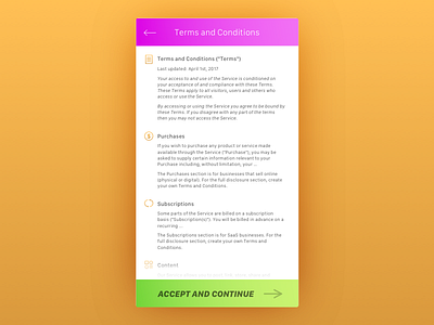 Daily UI 89 Terms and Conditions 12:48am app conditions icons terms