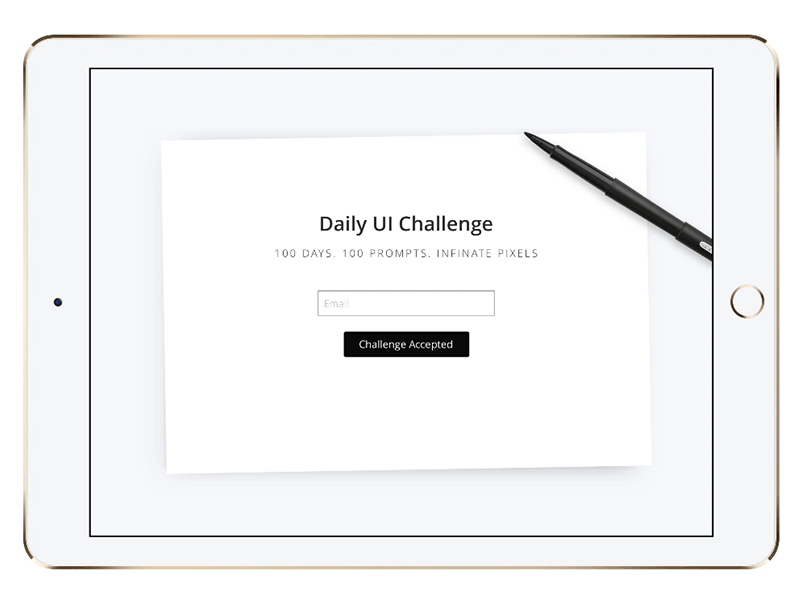 Daily UI 100 accomplishment challenge dailyui finished flair framer ipad sign up