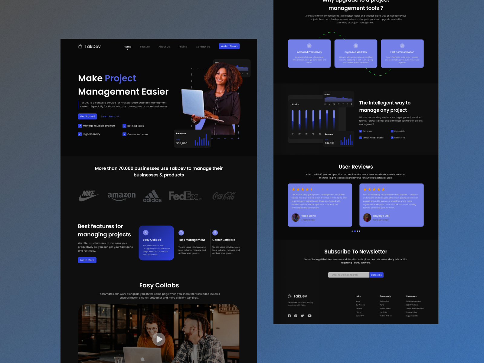 Product Management Website by Teddy on Dribbble