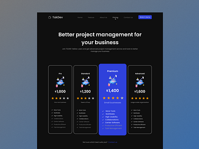 TakDev's Pricing Page design figma pricing pricing page project management ui uidesign uiux uiux design ux ux design uxui uxuidesign webpage website