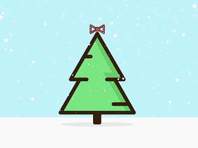Christmas 2019 🎄 bow christmas tree flat flatillustration holiday illustration illustrator ribbon snow tree winter xmas