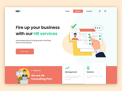 HR Services Landing Page Design dailyui design design challenge dribble graphic design illustration landing page design ui uidesign uiuxdesign webdesign websitedesign