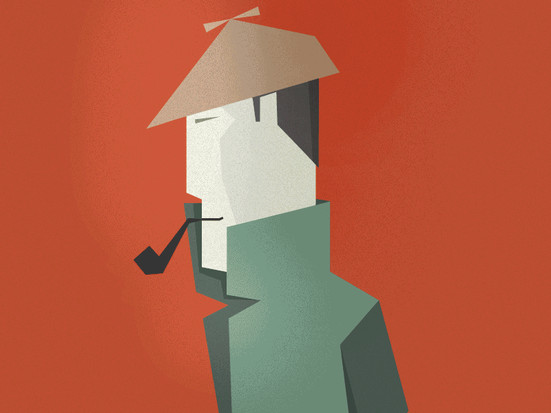 Detective & Doc (GIF) character illustration minimal sherlock solid shapes stylised vector watson
