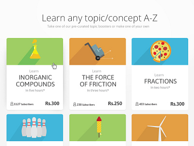 Topic Packages concept courses education flat graphic illustration learning minimal online tiles tutoring ui