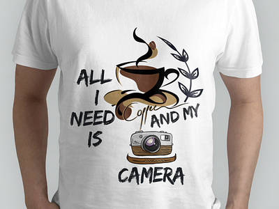 All i need is Coffee and Camera branding design graphic design illustartion illustration logo teeshirt tshirt tshirt design