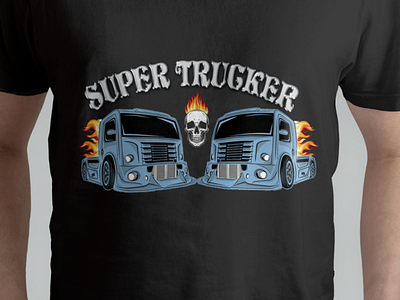 Super Trucker branding design graphic design illustartion illustration logo teeshirt tshirt tshirt design