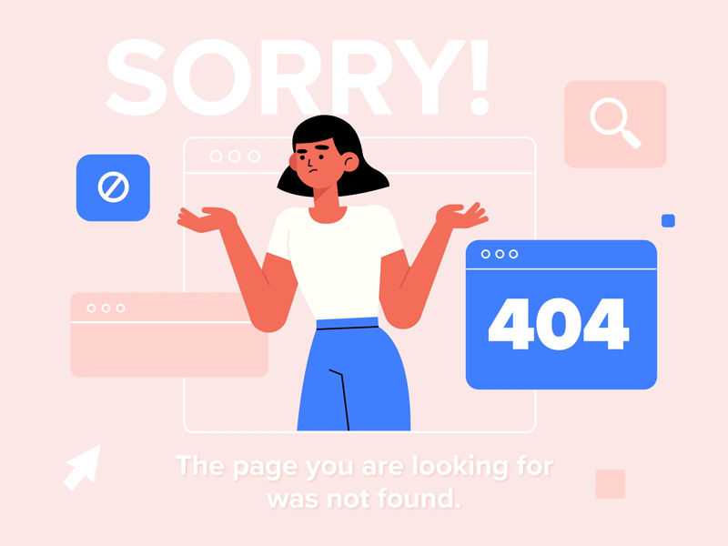 Error 404 Concept 2d 404 after effects animation design flat ui ux website