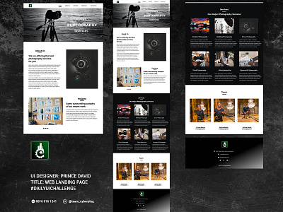 Photography Landing Page